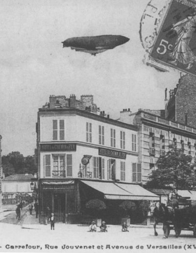 Photographie de la rue Jouvenet prise vers 1910 depuis l’avenue de Versailles ©Parimagine