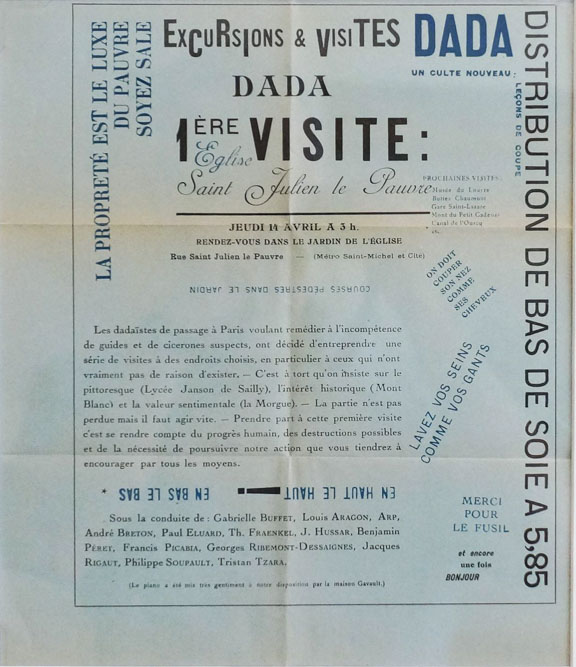 Affiche annonçant la 1ere manifestation Dada à Paris en 1921 @bibliothèque Jacques-Doucet