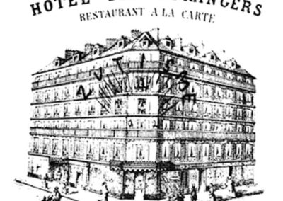 Gravure de l'Hôtel des Etrangers,19e siècle