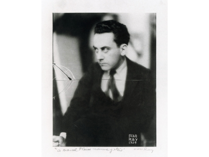 Autoportrait de Man Ray, en 1924, dédicacé à Marcel Fleiss