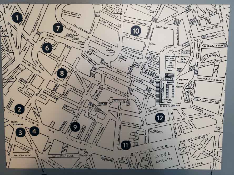 Le plan du surréalisme à Montmartre de l'expo du Musée de Montmartre @JB