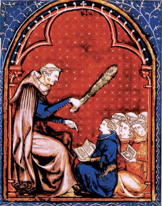Sous la férule du maître. XIVe s. Paris, BnF, ms Français 574 folio 27