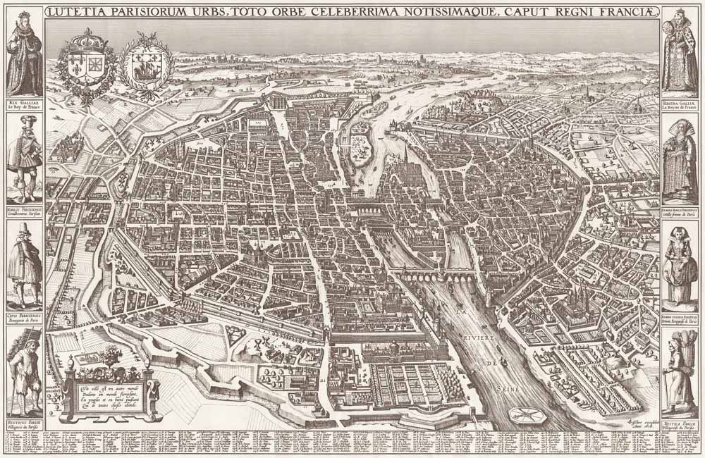 Plan de la ville de Paris en 1618 par Claes Jansz Visscher -Université libre d'Amsterdam